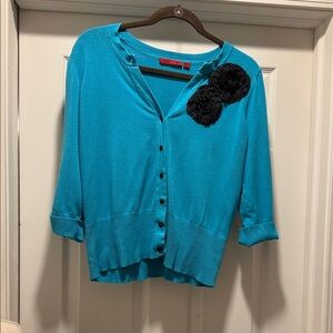 Red Label Bright Turquoise Knit Cardigan
